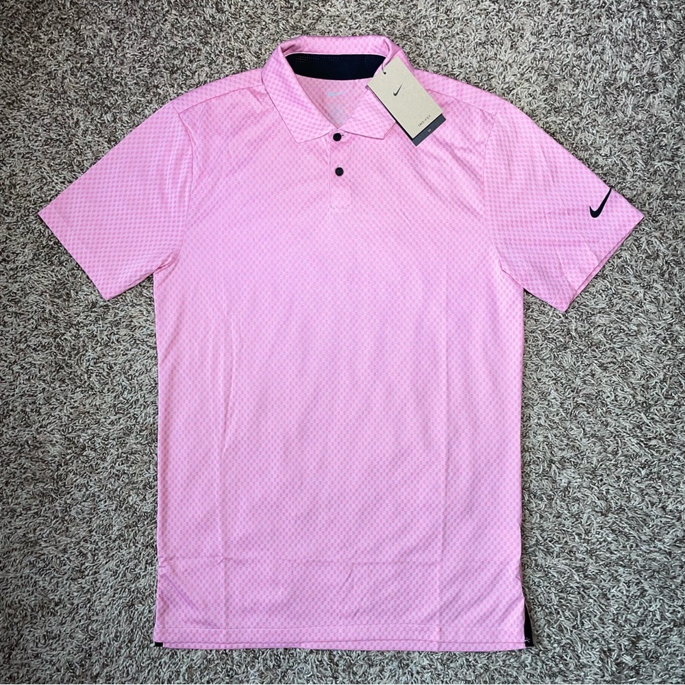 Nike Tour Dri-Fit Golf Polo Shirt Pink Mens Size Small-TALL FD5744-533 NEW